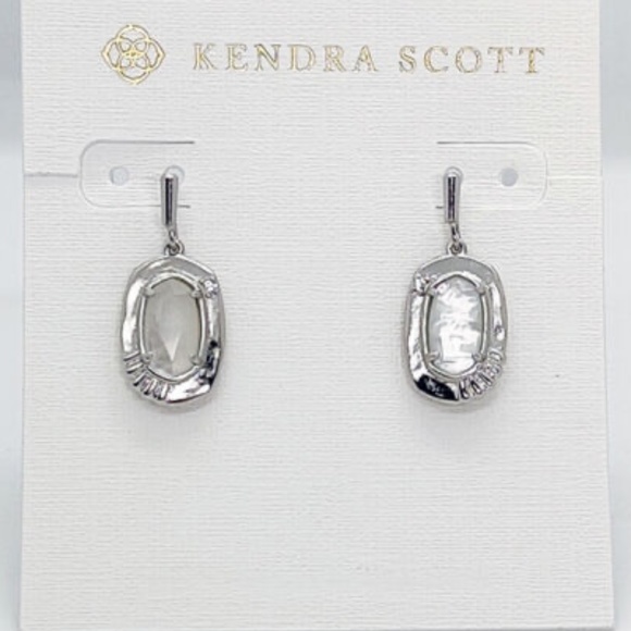 NEW Kendra Scott Anna Small Drop Earrings RHOD Gray Illusion - Picture 2 of 2